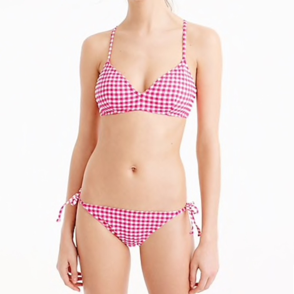 J. Crew gingham French bikini top